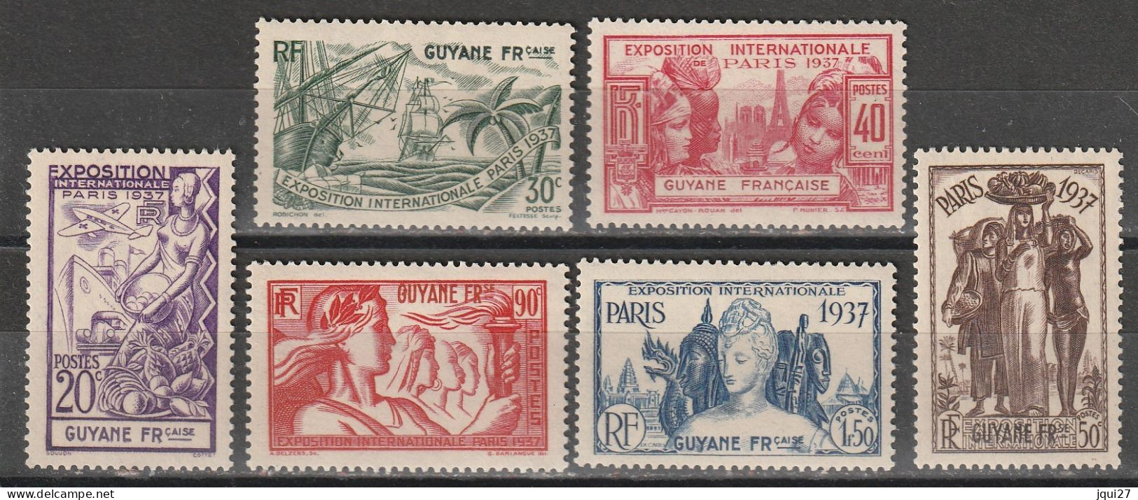 Guyane N° 143 - 148 * Exposition Internationale Paris 1937 - Ongebruikt