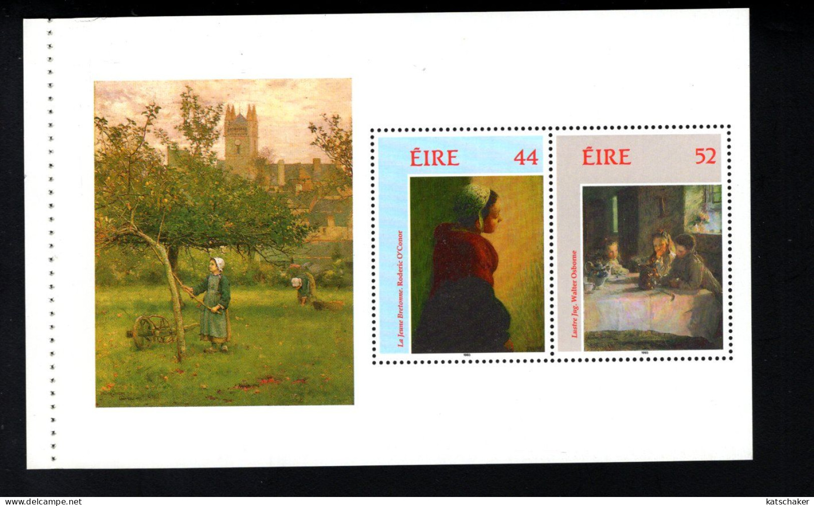 1993953116 1992 SCOTT 890A  (XX) POSTFRIS MINT NEVER HINGED - IRISH IMPRESSIONIST PAINTINGS BOOKLET PANE - Unused Stamps