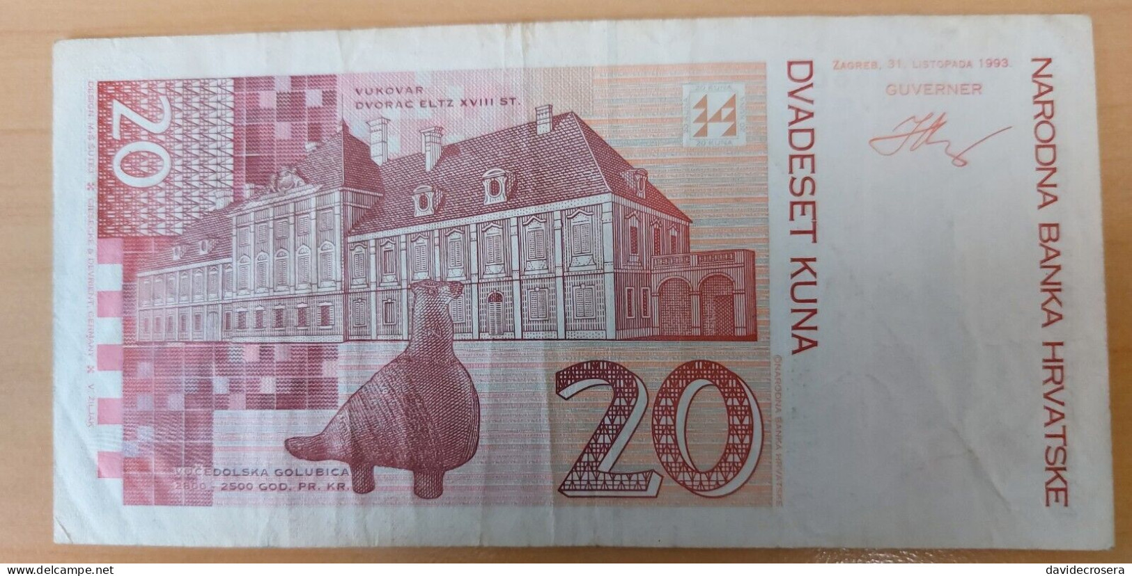 CROATIA 20 KUNA 1993 PICK 30 - Croatie