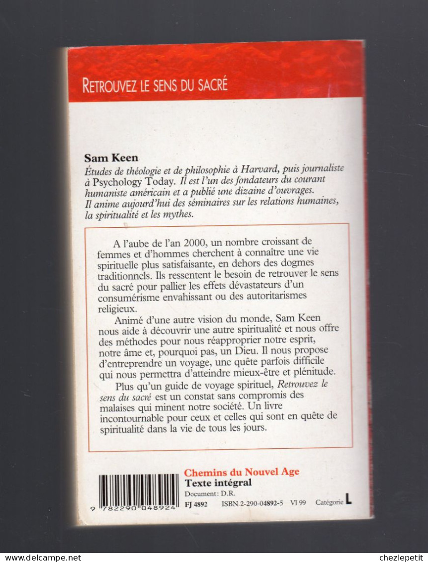 RETROUVEZ LE SENS DU SACRE SAM KEEN J'AI LU L'AVENTURE SECRETE 1999 - Psychologie/Philosophie