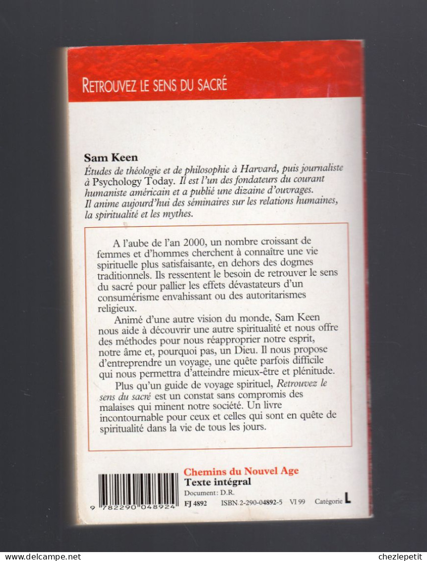 RETROUVEZ LE SENS DU SACRE SAM KEEN J'AI LU L'AVENTURE SECRETE 1999 - Psychology/Philosophy