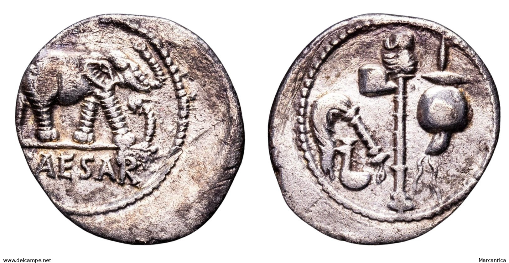 THE CAESARIANS. Julius Caesar. April - August 49 BC. AR Denarius. Military Mint Traveling With Caesar. - Republic (280 BC To 27 BC)