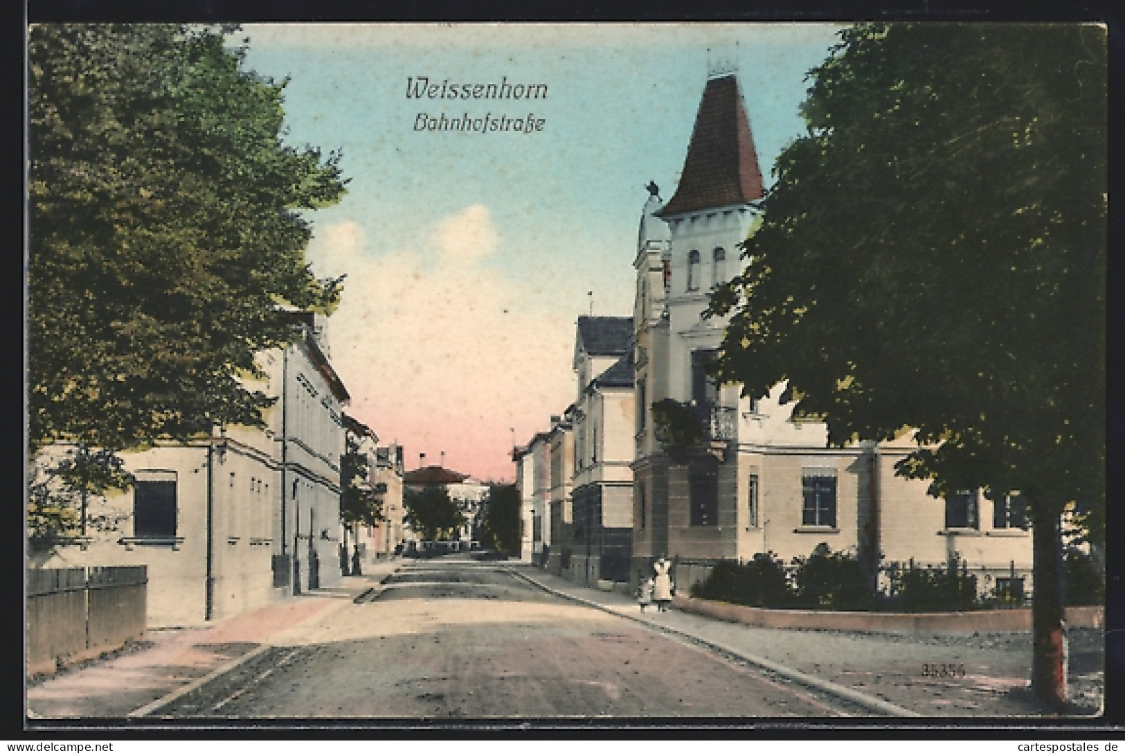 AK Weissenhorn, Bahnhofstrasse Mit Turmgebäude  - Weissenhorn