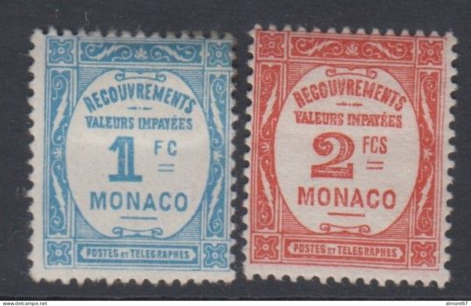 Monaco  Taxe  N° 27 Et 28 *  - Cote  :  235 € - Taxe