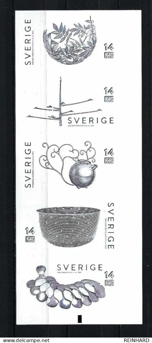 Schweden Schwarzdruck Mi-Nr 3083 - 3087 - 2015 "Schwedisches Design" - Siehe Bild - Neufs