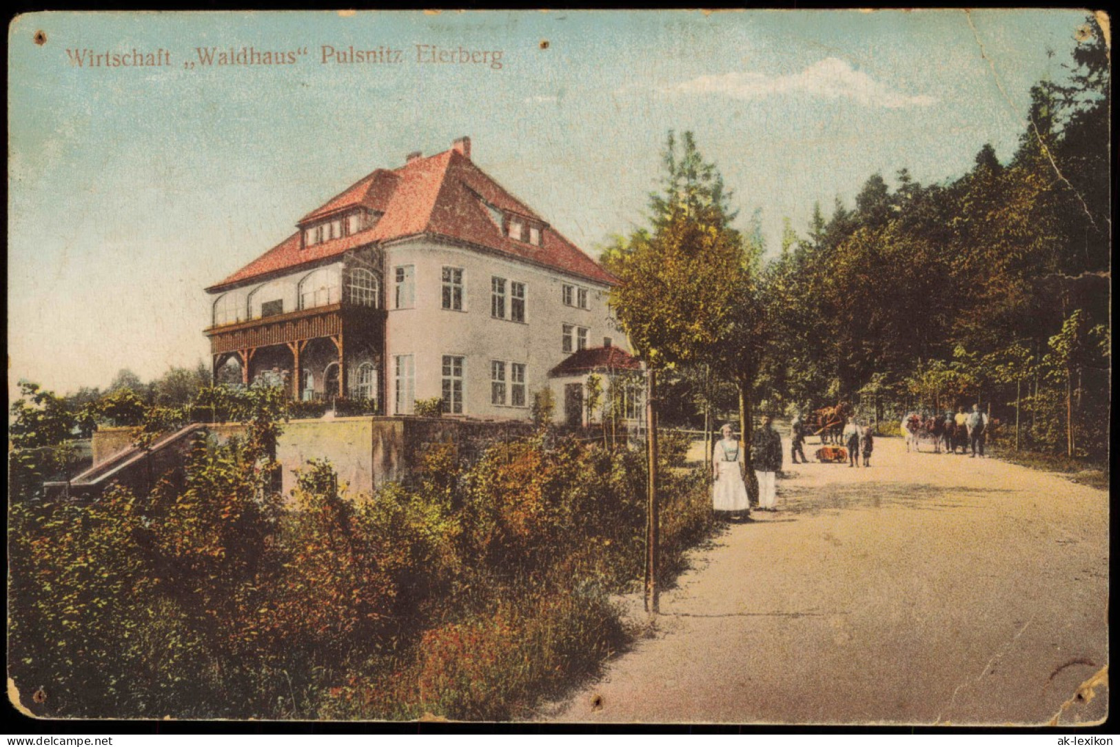 Ansichtskarte Pulsnitz Połčnica Wirtschaft Waldhaus Eierberg 1912 - Pulsnitz