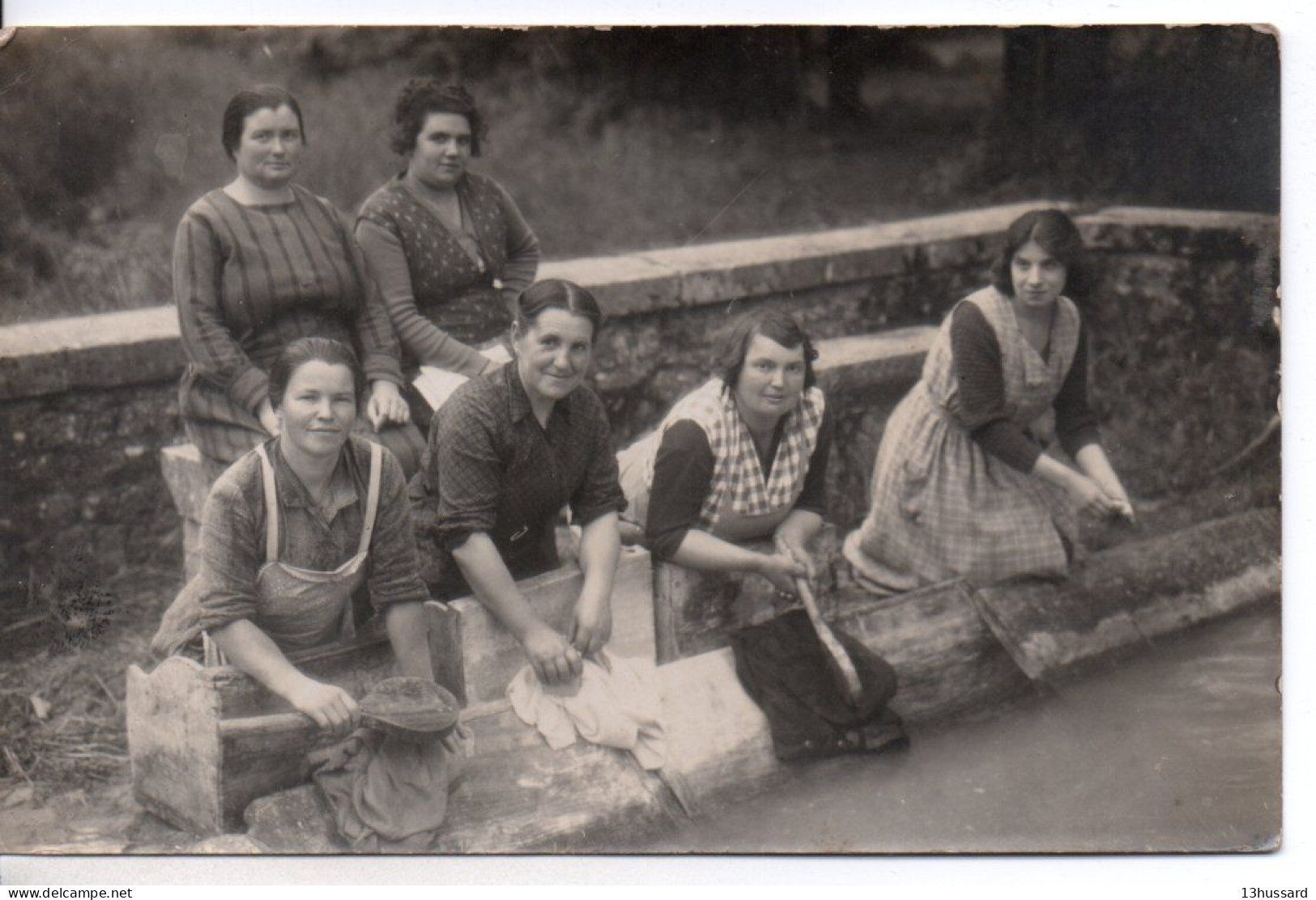 Carte Photo Ancienne Non Localisée - Groupe De Lavandières - Métiers, Laveuses - Sonstige & Ohne Zuordnung