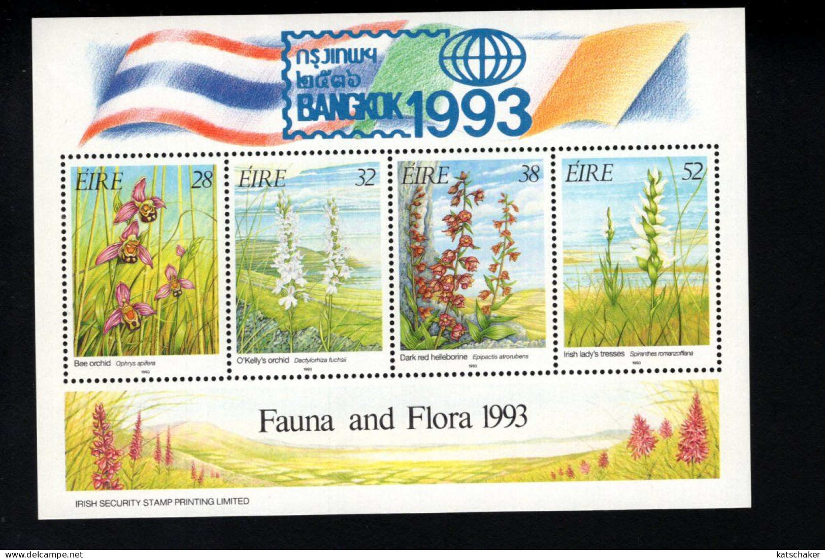 1993954706 1993 SCOTT 894B  (XX) POSTFRIS MINT NEVER HINGED - FLORA - FLOWERS - ORCHIDS - OVPTD BANGKOK 1993 IN MARGE - Unused Stamps