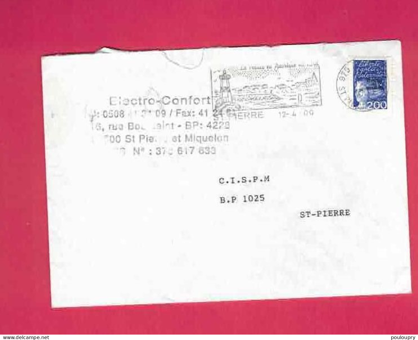 Lettre De 2000 Pour SPM - YT N° 664 - Seul Sur Lettre - Flamme " La France En Amérique Du Nord " - Storia Postale