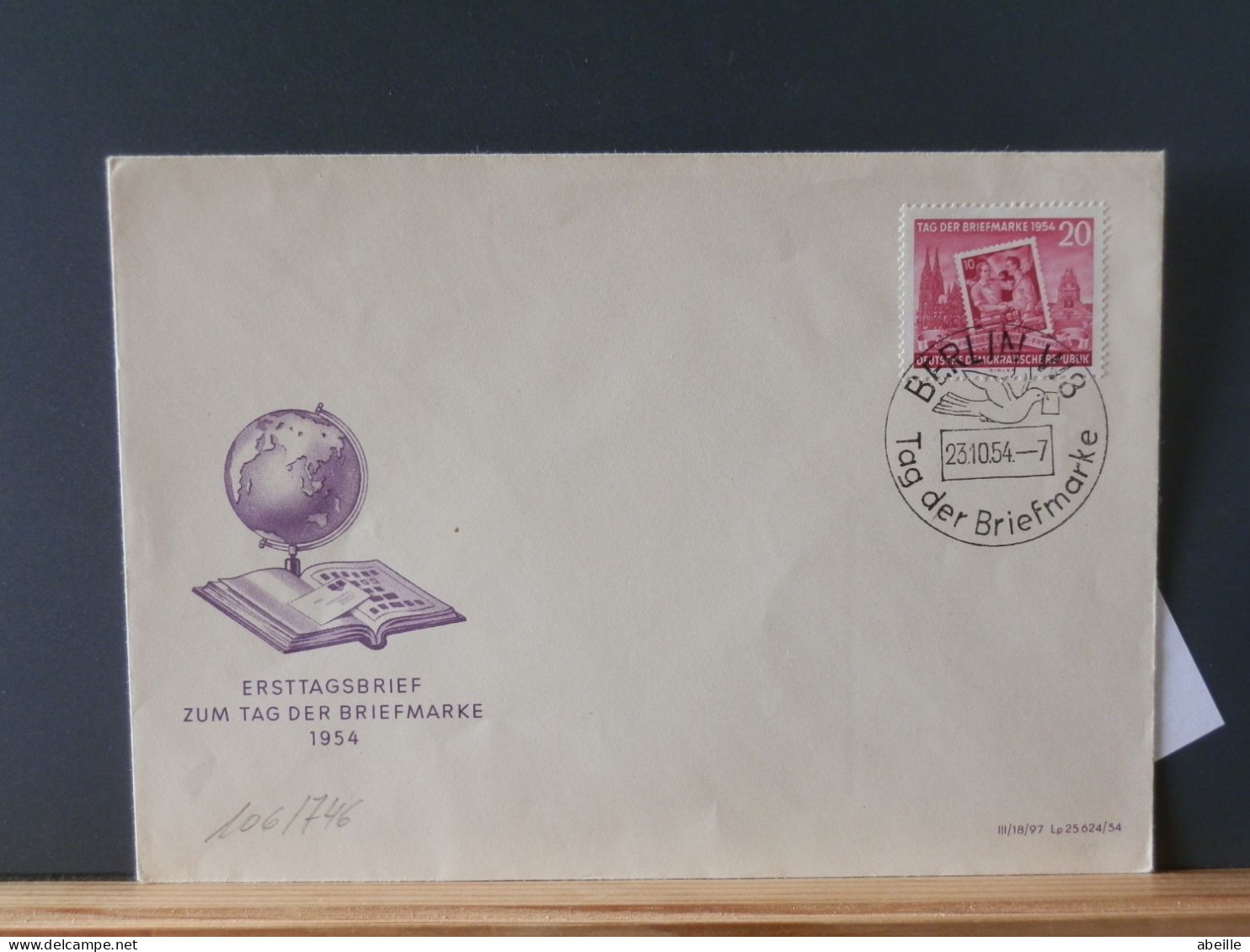 106/745     FDC  DDR 1954   NR. 445 - 1950-1970