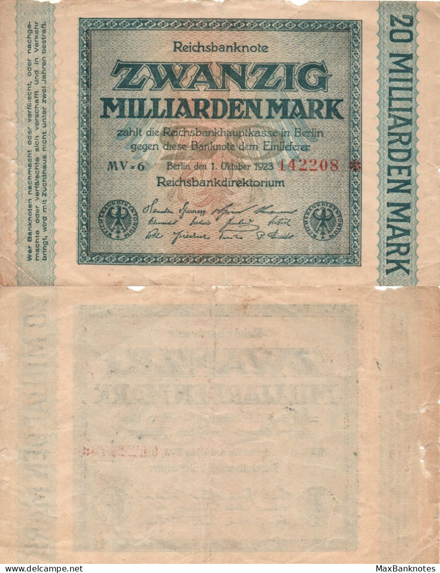 Germany / 20.000.000.000 Mark / 1923 / P-118(a) / FI - 20 Miljard Mark