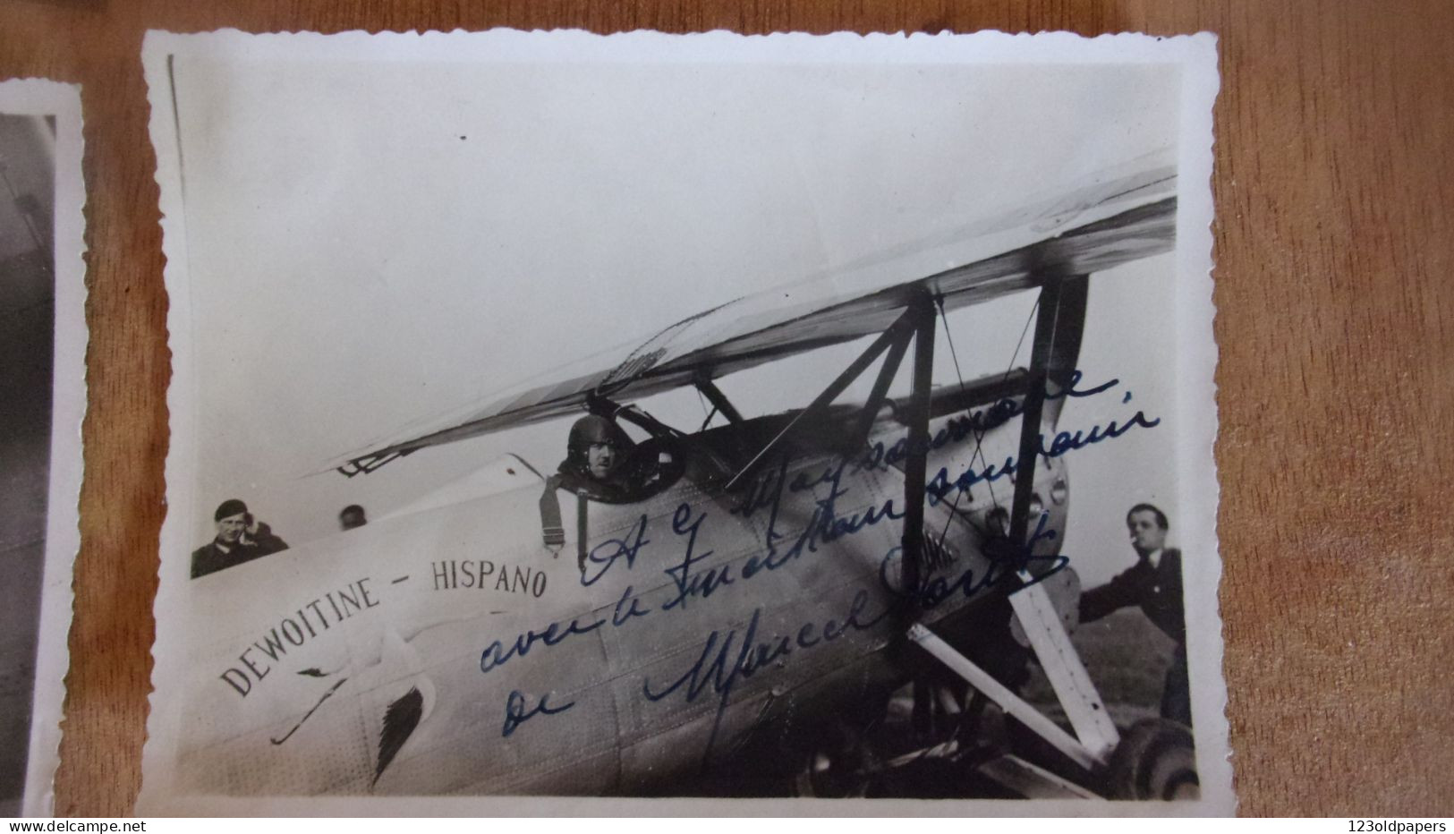 CIRCA 1935 LOT DE  16 PHOTOS AMATEUR  AVIATEURS AVION DONT DEDICACE ENVOI DE MARCEL DORET DEWOITINE HISPANO - Aviation