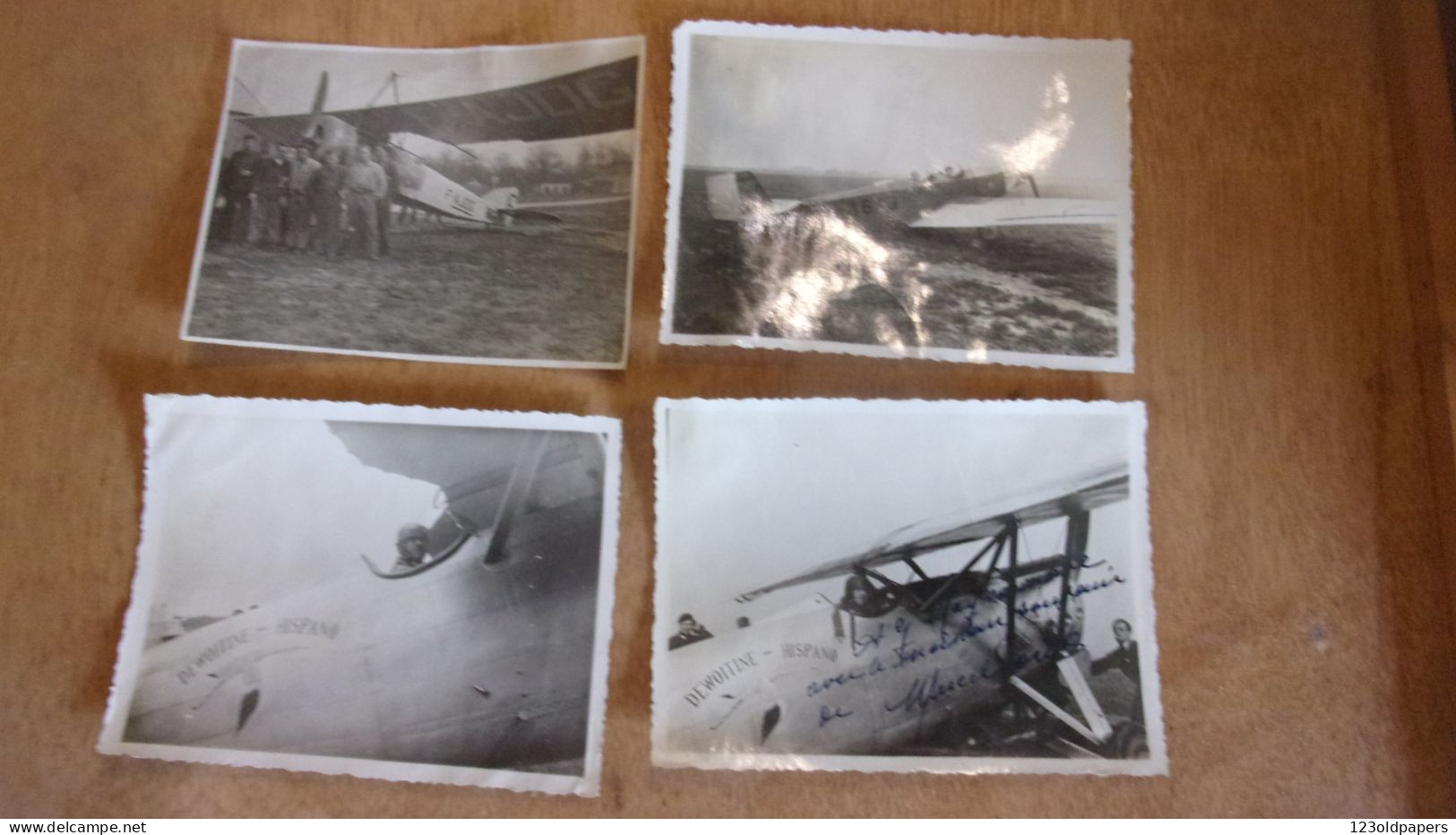 CIRCA 1935 LOT DE  16 PHOTOS AMATEUR  AVIATEURS AVION DONT DEDICACE ENVOI DE MARCEL DORET DEWOITINE HISPANO - Aviación
