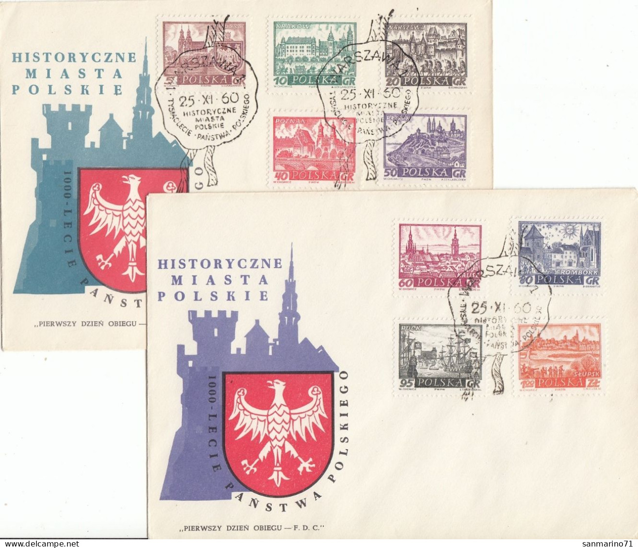 FDC POLAND 1188-1196 - FDC