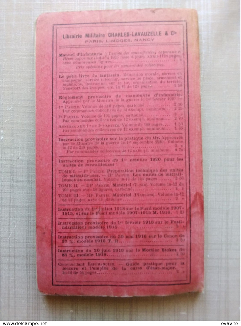 1924 - Ministère De La Guerre - Instruction Provisoire Sur LE SERVICE EN CAMPAGNE Annexe N° 1 - Français