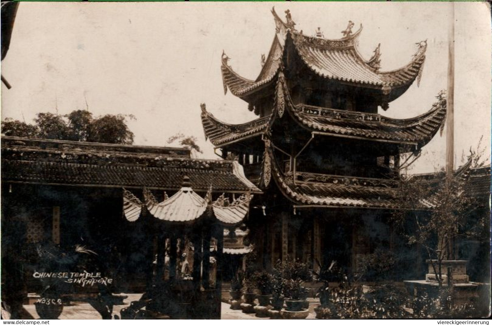 ! Old Photocard, Foto Ansichtskarte Aus Singapur, Singapore, Chinese Temple, Chinesischer Tempel - Singapore