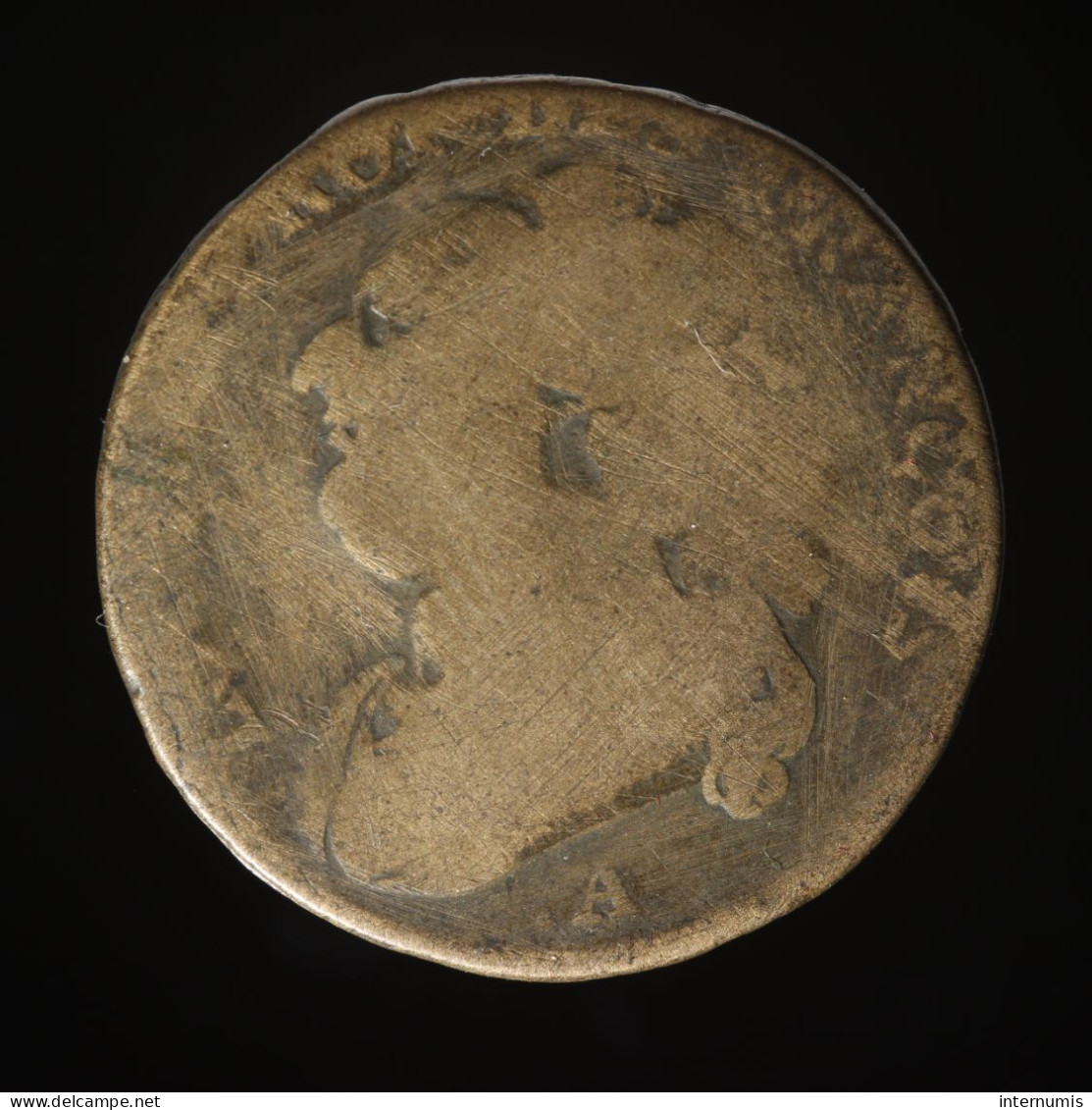  France, Louis XVI, 12 Deniers (François), 1791 - An 3, Paris, Bronze, B (VG),
KM#600, G.15 - 1791-1792 Constitution