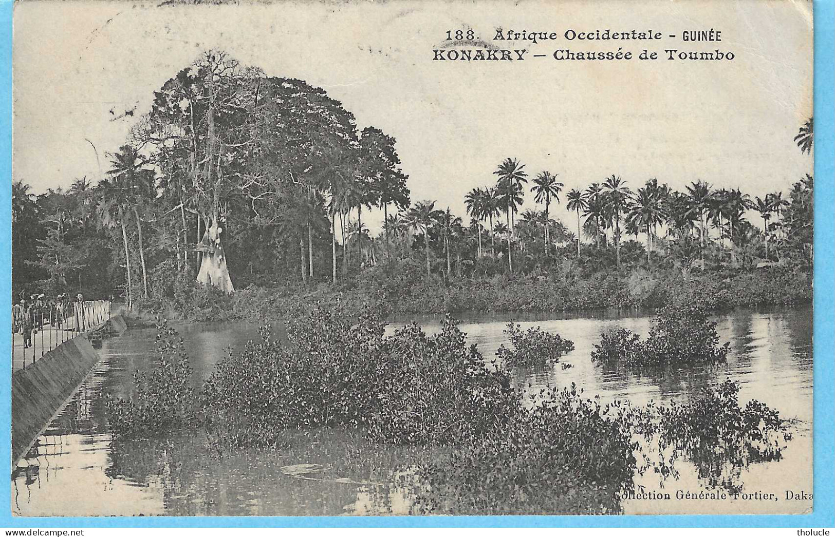 Afrique Occidentale-Guinée-1910-Konakry-Chaussée De Toumbo-Timbre "Guinée Franç-Berger Pulas 5c YT 21"-Cachet "Paquebot" - Guinée Française