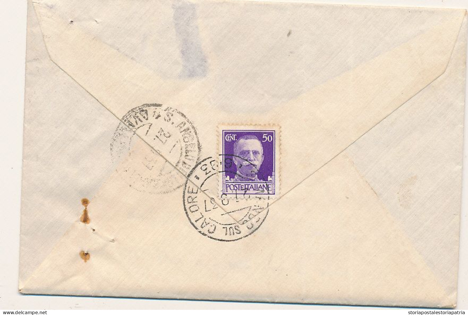 1937 S MANGO SUL CALORE DOPPIO CERCHIO FRAZIONARIO - Storia Postale