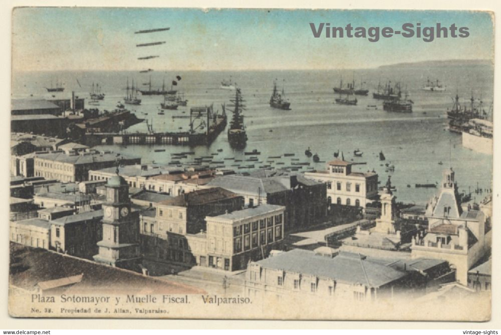 Valparaiso / Chile: Plaza Sotomayor Y Muelle Fiscal / Port (Vintage PC 1911) - Chili