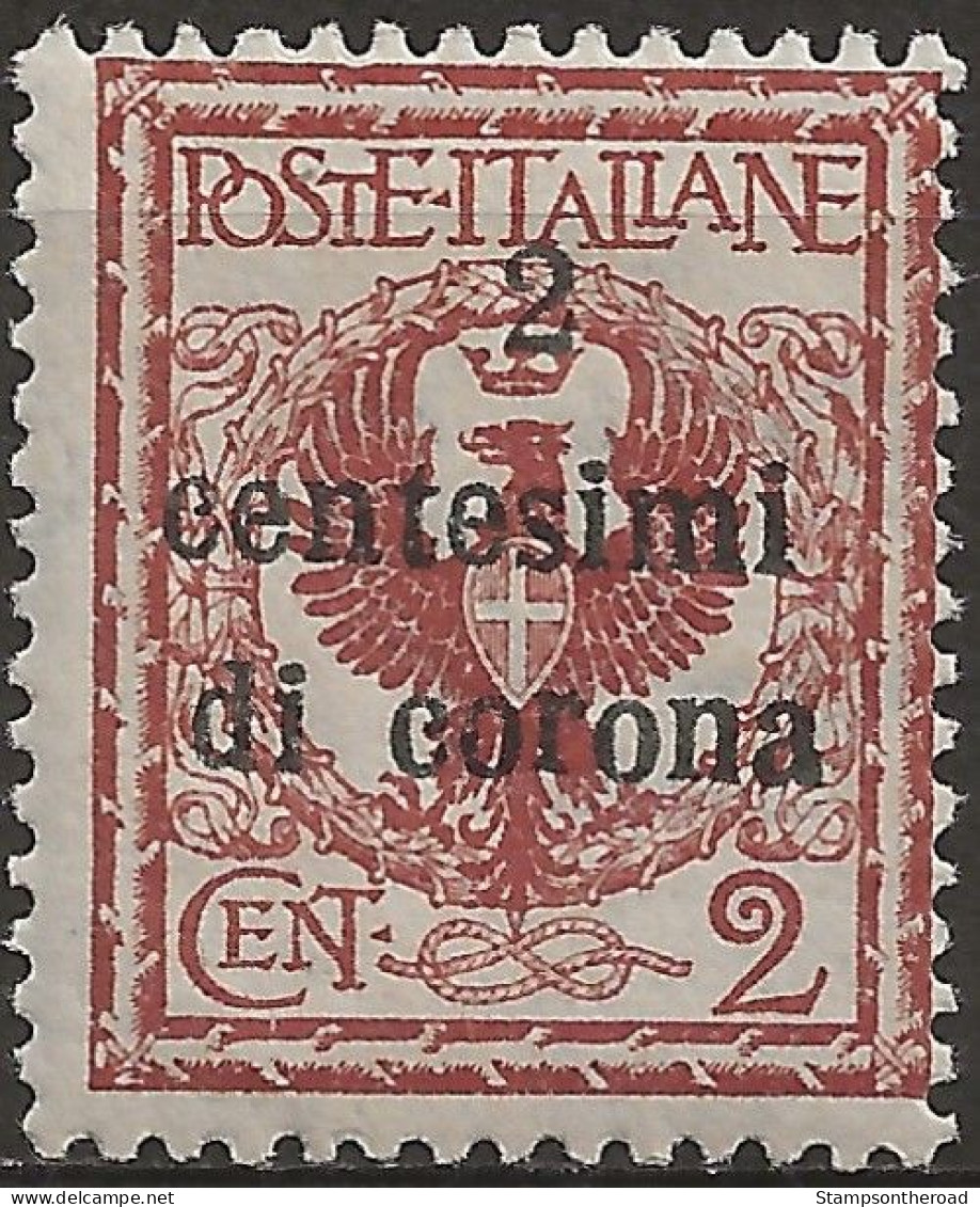 TRTT2L,1919 Terre Redente - Trento E Trieste, Sassone Nr. 2, Francobollo Nuovo Con Traccia Di Linguella */ - Trente & Trieste