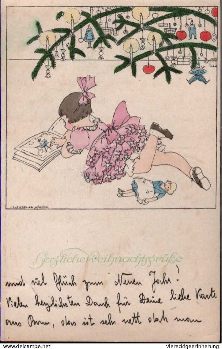 ! Künstler Ansichtskarte Sign. Mela Köhler, 1919, Wien, Weihnachten - Koehler, Mela