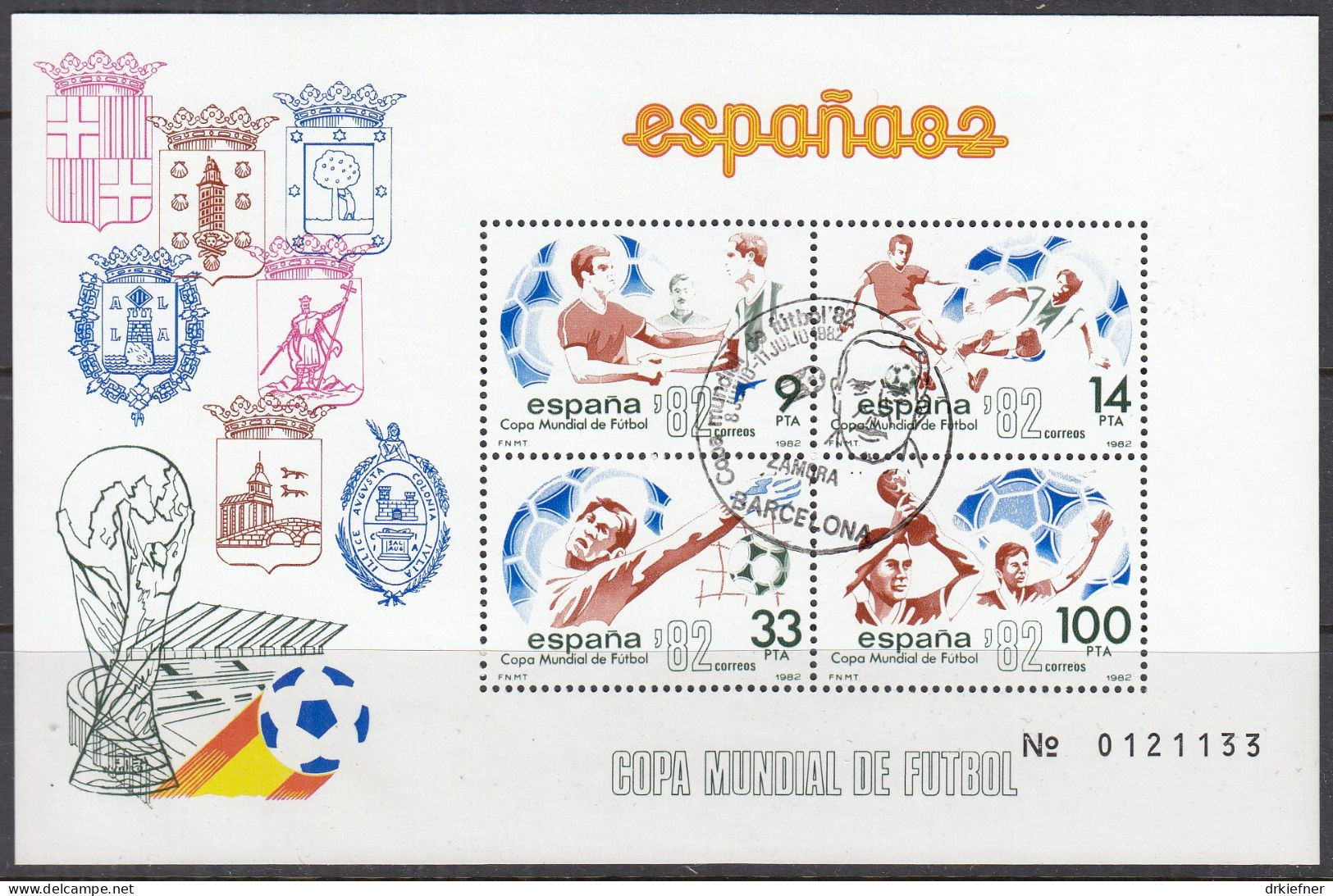 SPANIEN  Block 25, Gestempelt, Fußball-Weltmeisterschaft, Spanien 1982 - Blocks & Sheetlets & Panes