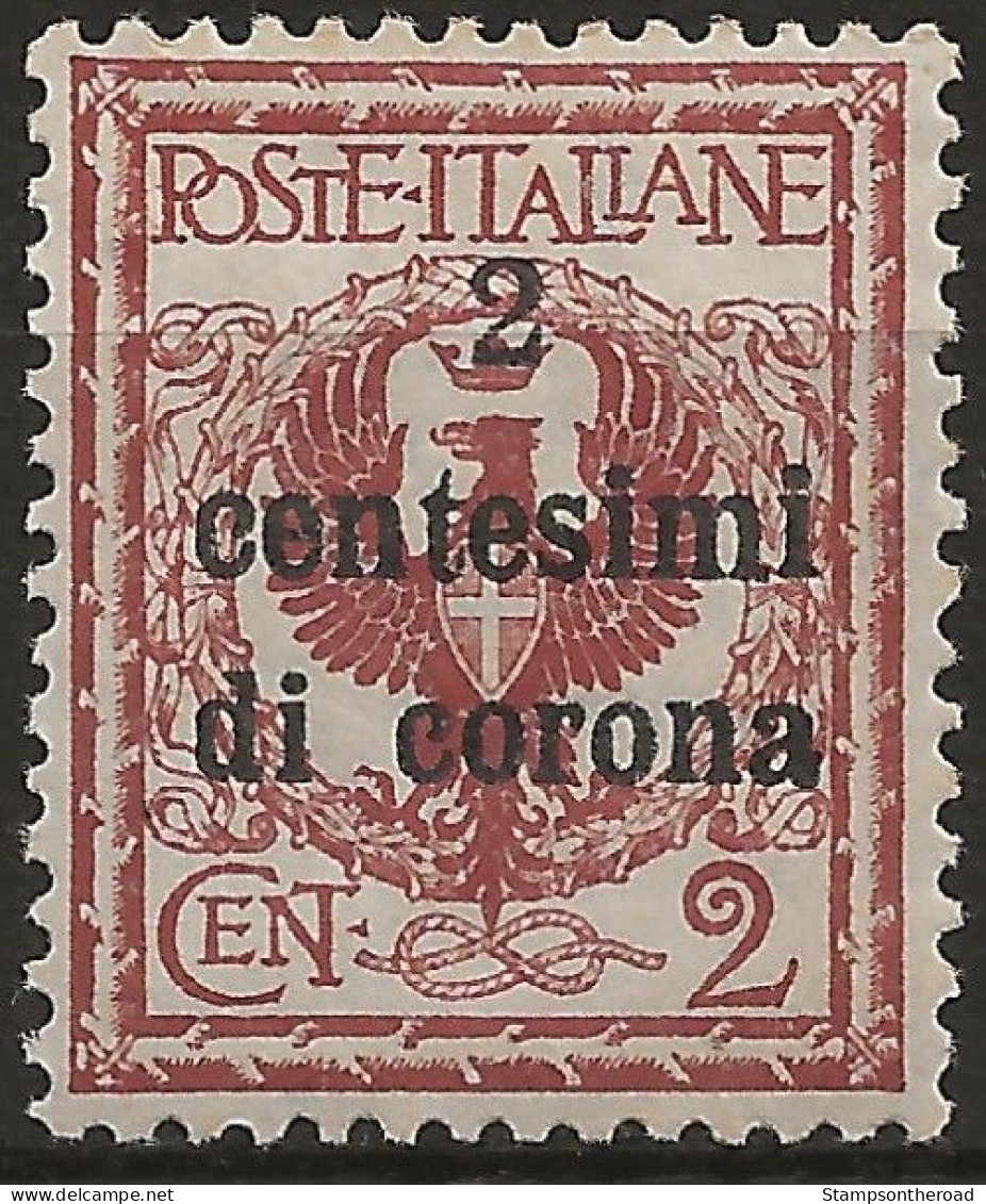 TRTT2NA,1919 Terre Redente - Trento E Trieste, Sassone Nr. 2, Francobollo Nuovo Senza Linguella **/ Ottima Centratura - Trento & Trieste