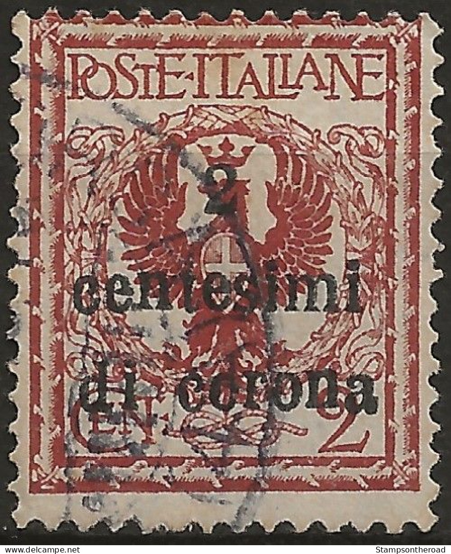 TRTT2U,1919 Terre Redente - Trento E Trieste, Sassone Nr. 2, Francobollo Usato Per Posta °/ - Trento & Trieste