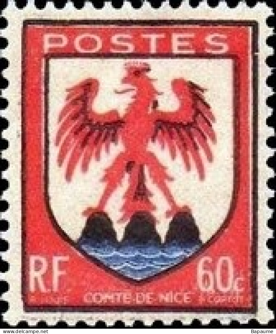 France - Yvert & Tellier N°758 - Armoiries De Provinces - Nice - Neuf** NMH - Cote Catalogue 0,20€ - 1941-66 Escudos Y Blasones