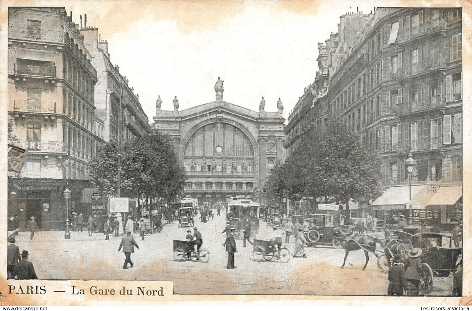FRANCE - Paris - Vue Générale - La Gare Du Nord - Animé - Des Voitures - Carte Postale Ancienne - Pariser Métro, Bahnhöfe
