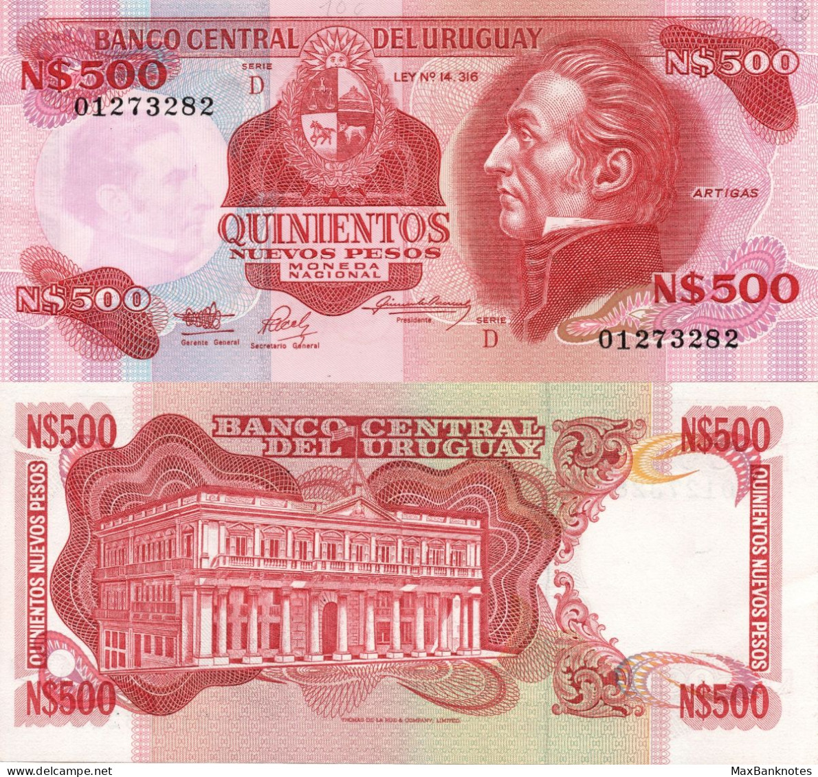 Uruguay / 500 Pesos / 1991 / P-63A(a) / UNC - Uruguay