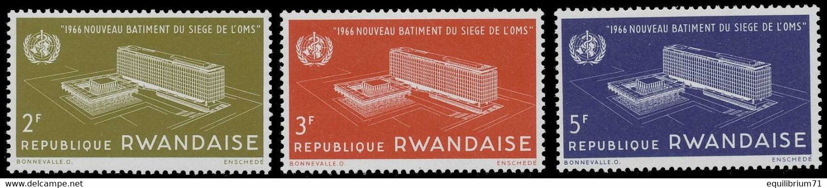 158/160** - Nouveau Siège De L'O.M.S. à  / Nieuw Hoofdkwartier Van De O.M.S. In - Genève - RWANDA - Ungebraucht