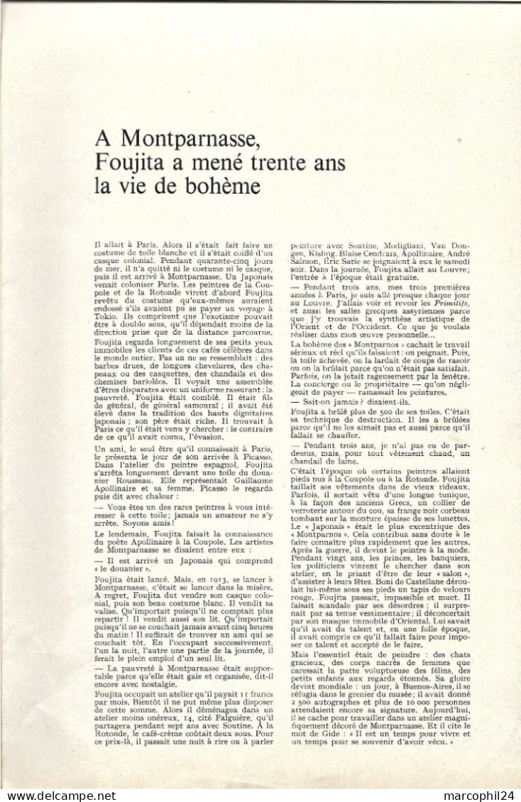 ART + PEINTURE =  Léonard FOUJITA = Article De Presse 8 Pages - LA VIERGE DE REIMS + Montparnasse + BAPTEME En 1959 - Religiöse Kunst