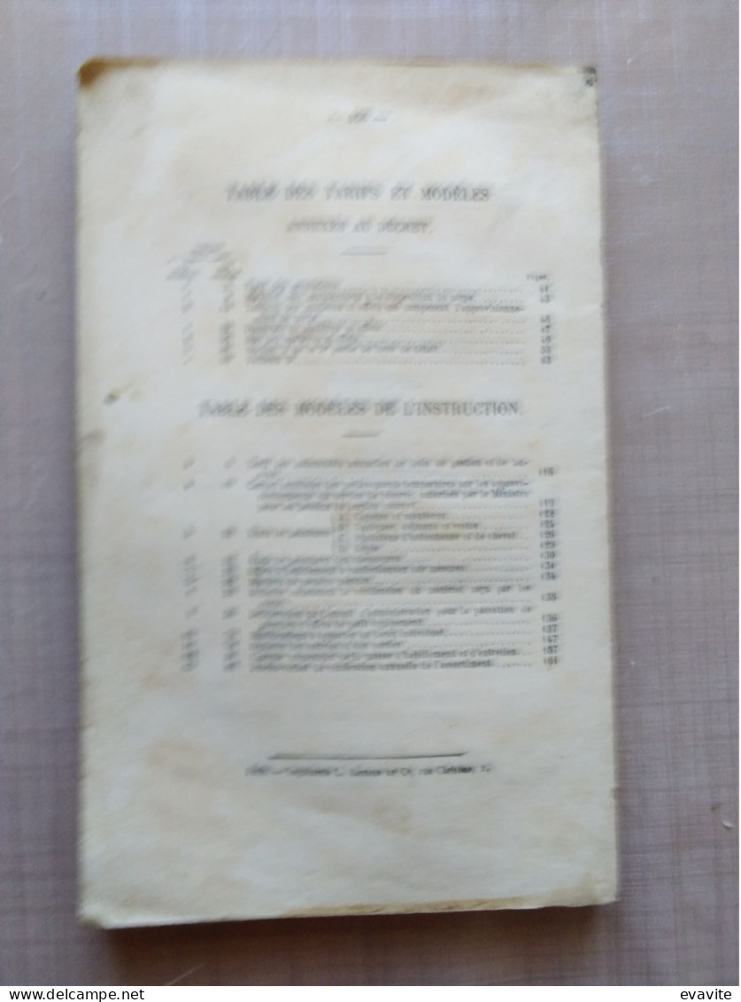 Ministère De La Guerre - Règlement Du 16 Novembre 1887 SERVICE DE L'HABILLEMNT Dans Les Corps De Troupe - Francese