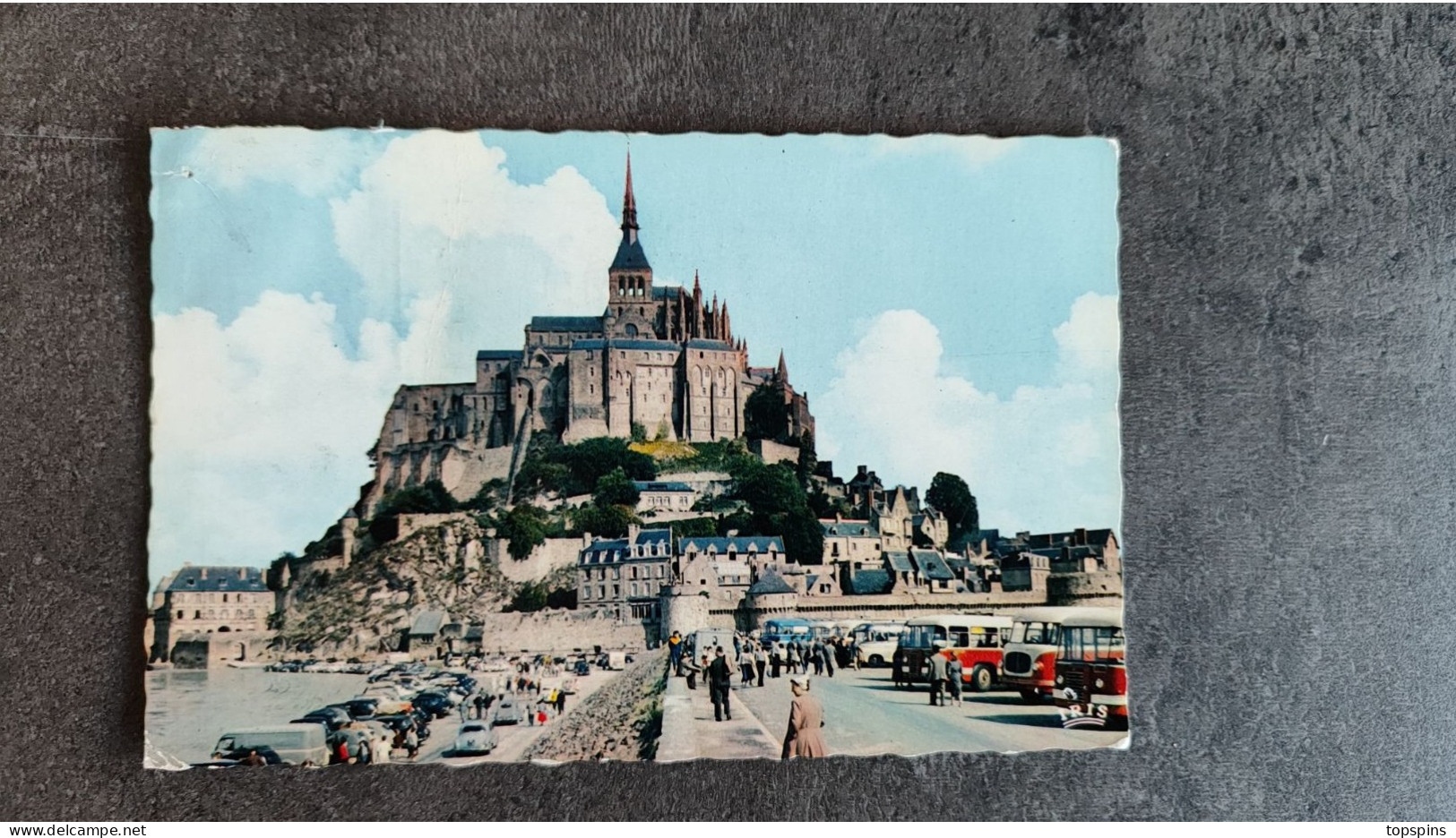 ED CAP CARTE POSTALE CP LE MONT SAINT-MICHEL DIGUE TOURISTES AUTOCAR AUTOBUS 1961  TBE - Bus & Autocars