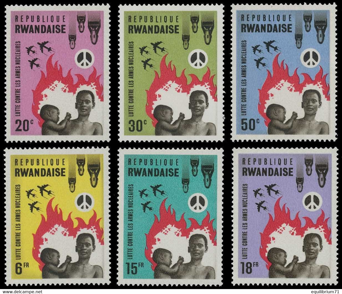 167/172** - Lutte Contre Les Armes Nucléaires / Strijd Tegen Kernwapens - RWANDA - Unused Stamps