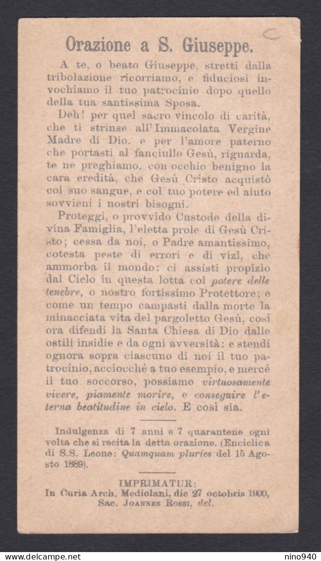 Santino/holycard: S. GIUSEPPE - E - PR - Cromolitografia - Mm. 68 X 125 - Religion & Esotérisme