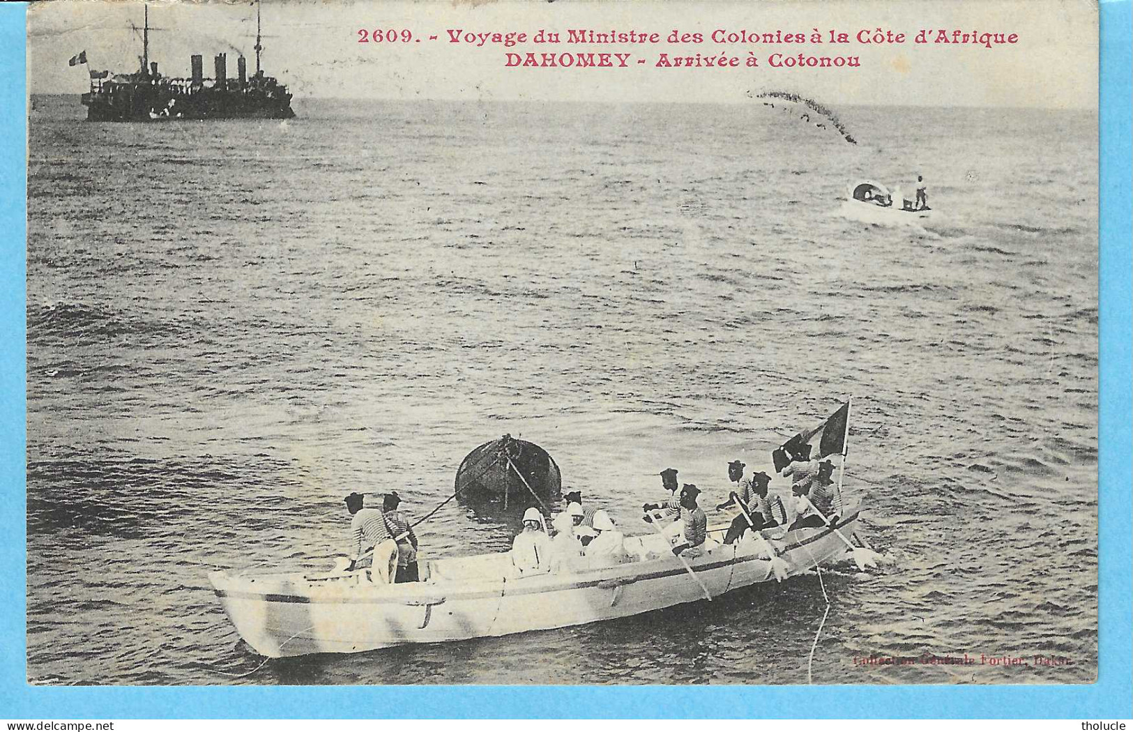 Afrique Occidentale-Dahomey-1910-Voyage Du Ministre Des Colonies-Timbre "Guinée.Faidherbe 10c YT-37" + Cachet "Paquebot" - Dahome