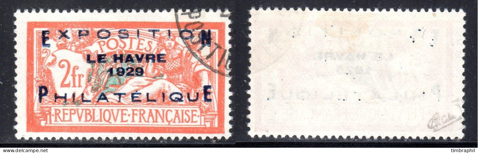 N° 257A (EXPO Le Havre 1929) Oblitéré SUPERBE Signé: COTE= 900 € - Used Stamps