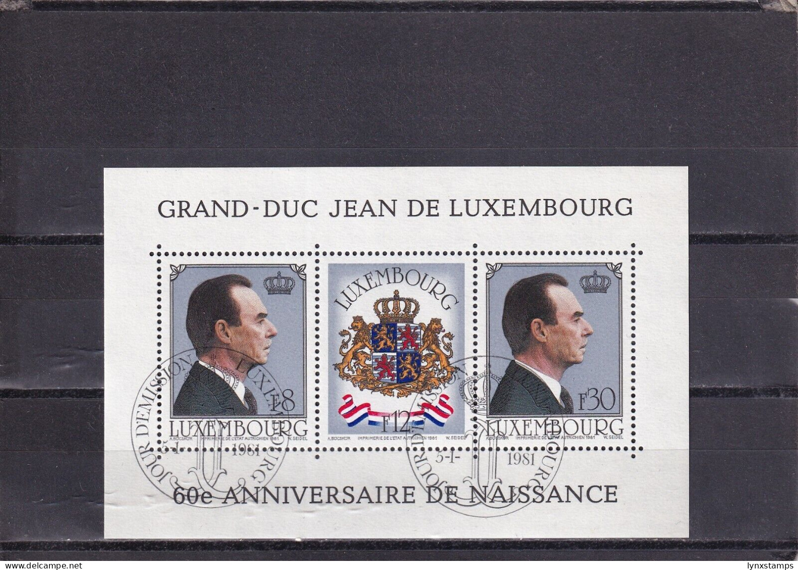 SA03 Luxembourg 1981 The 60th Anniv Of The Birth Of Grand Duke Jean Minisheet - Oblitérés