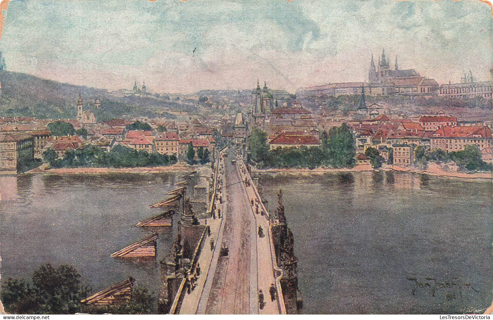 TCHEQUIE - Praha - Prague - Malà Strana And The Royal Castle - Vue Sur Un Pont - La Ville - Carte Postale Ancienne - Tchéquie