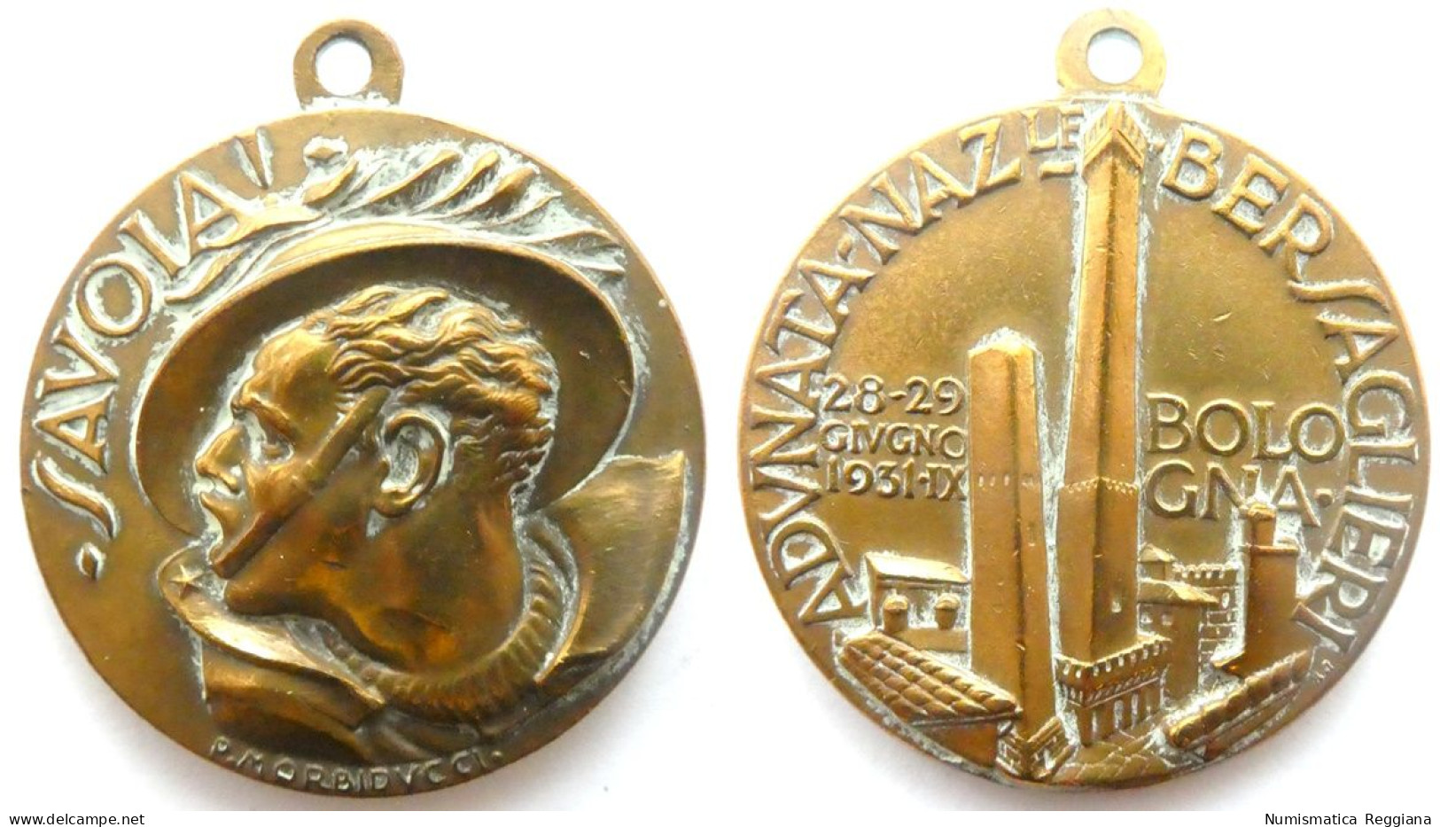 Medaglia Adunata Nazionale Bersaglieri Bologna 28 29 Giugno 1931 Anno IX - Autres & Non Classés