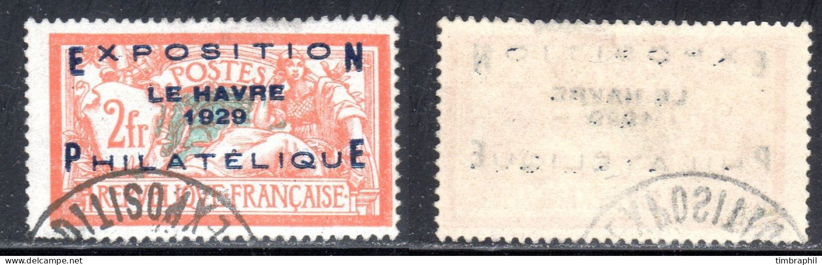 N° 257A (EXPO Le Havre 1929) Oblitéré TB Signé:  COTE= 900 € - Used Stamps