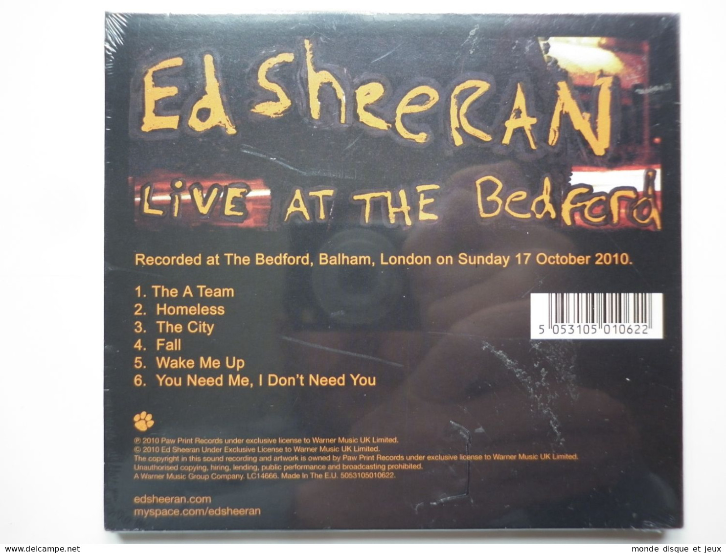 Ed Sheeran Cd Album Digipack Live At The Bedford - Otros - Canción Francesa