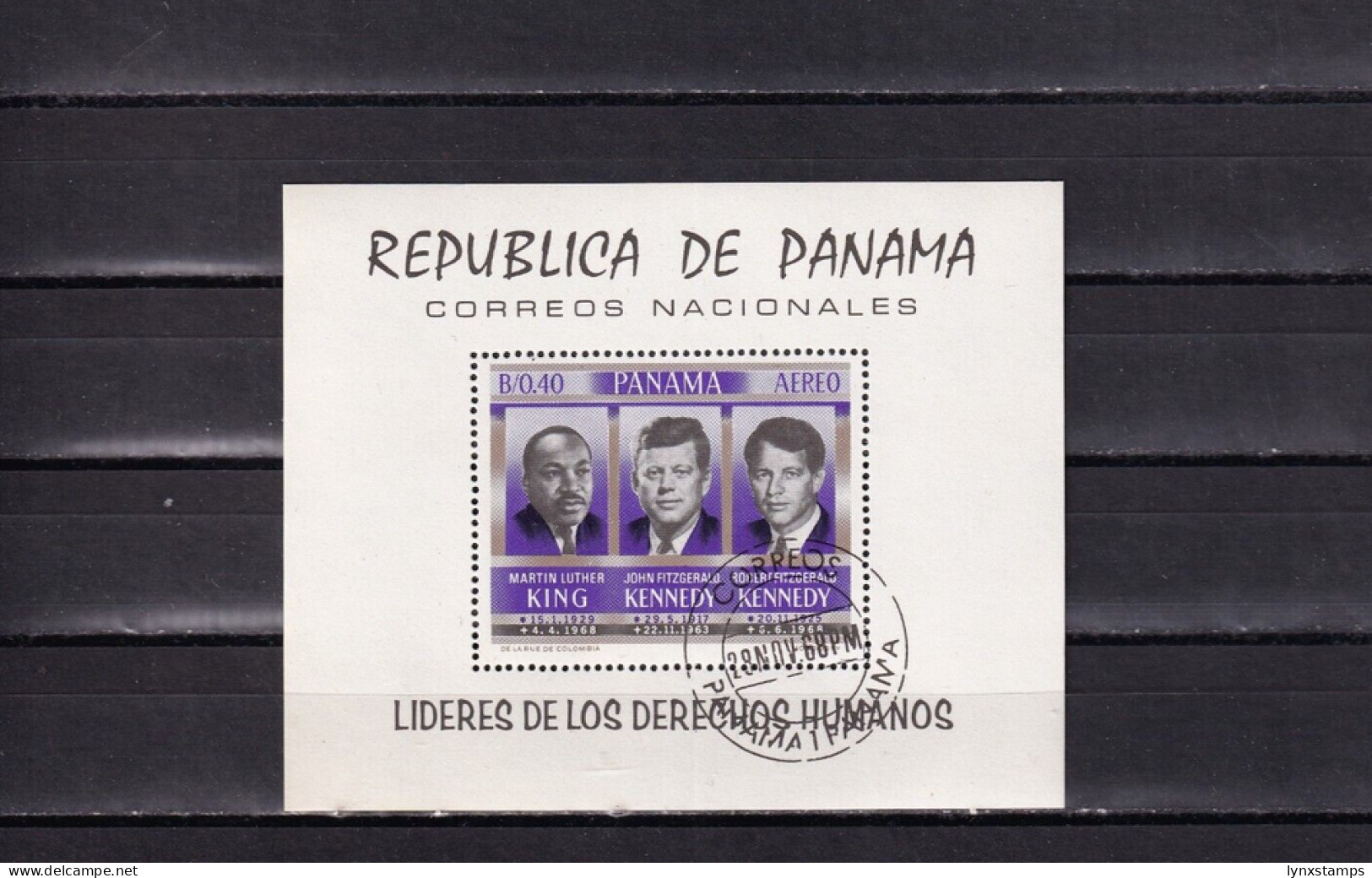 SA03 Panama 1968 Airmail Victims Of The Struggle For Human Rights Minisheet Used - Panama