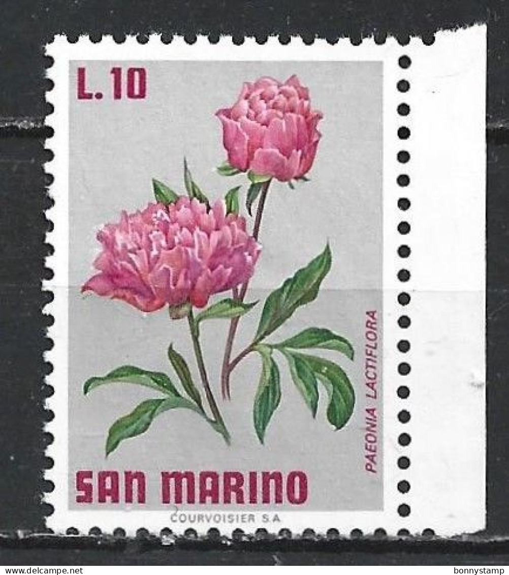 San Marino, 1971 - 10l Peonie - Nr.841 MNH** - Unused Stamps