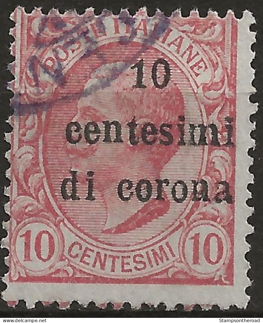 TRTT4U1,1919 Terre Redente - Trento E Trieste, Sassone Nr. 4, Francobollo Usato Per Posta °/ - Trento & Trieste