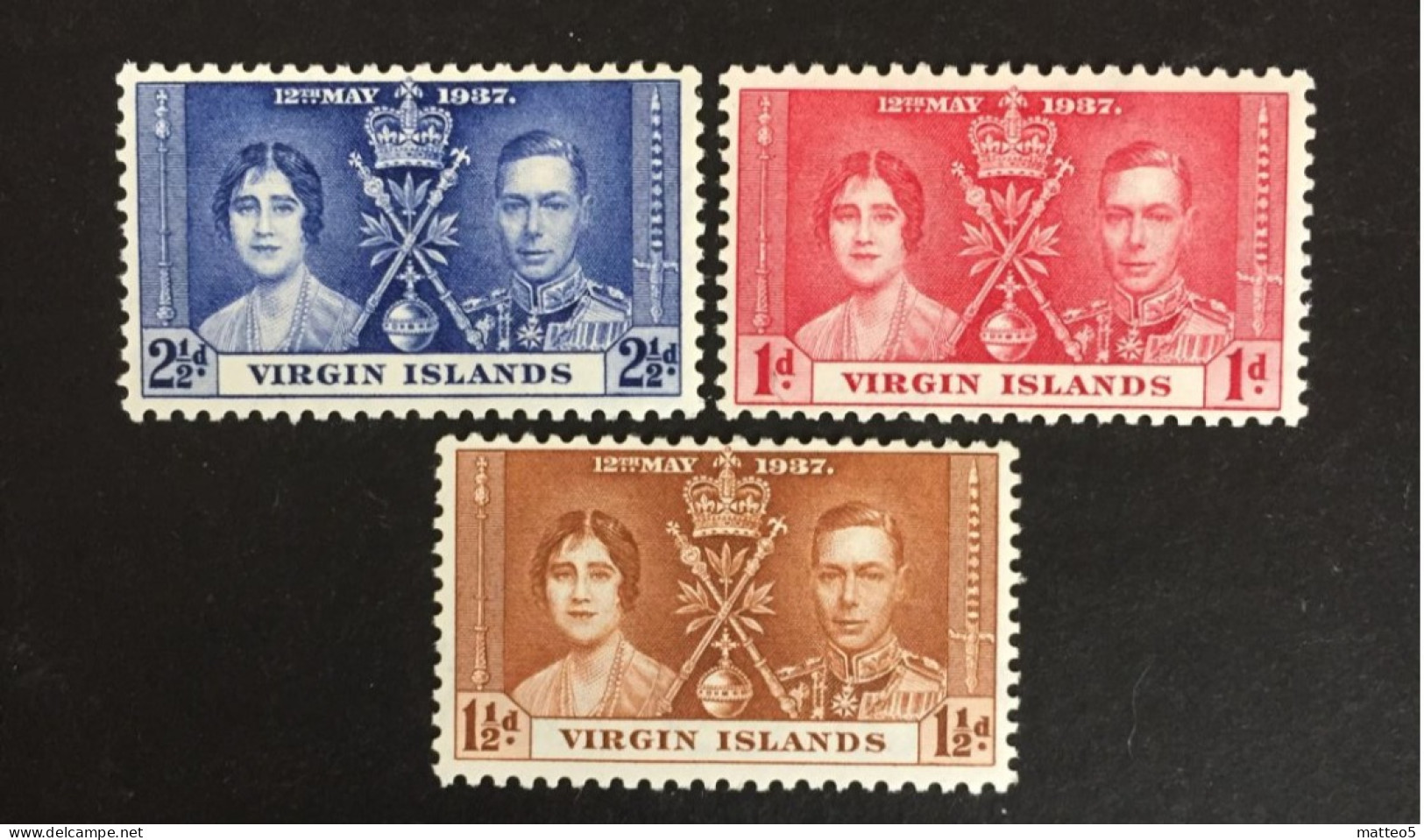 1937 - Virgin Islands - Coronation Of King George VII And Queen Elizabeth - Unused - Iles Vièrges Britanniques