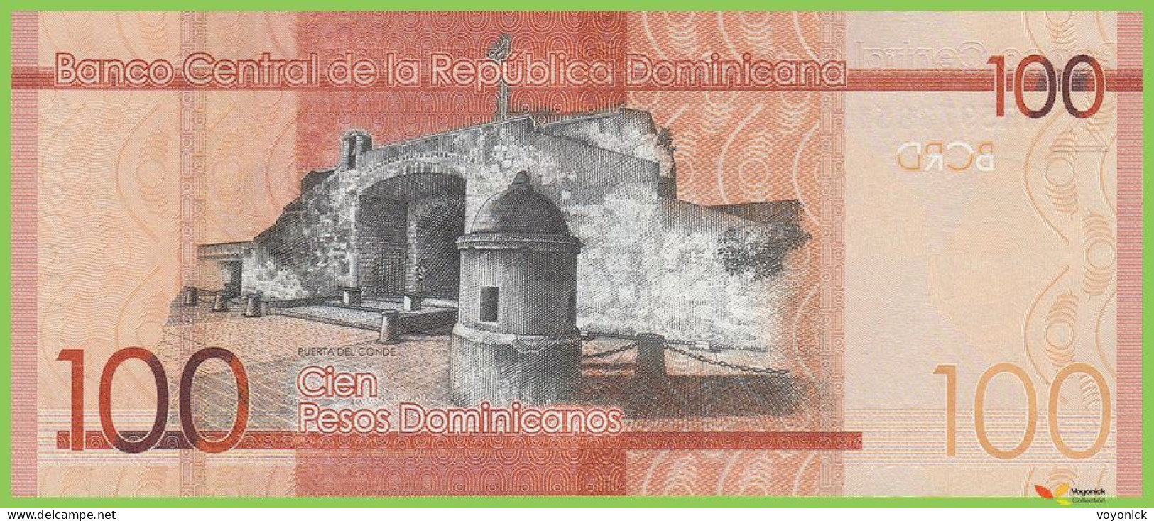 Voyo DOMINICANA 100 Pesos Dominicanos 2021 P190f B728c WR UNC - República Dominicana